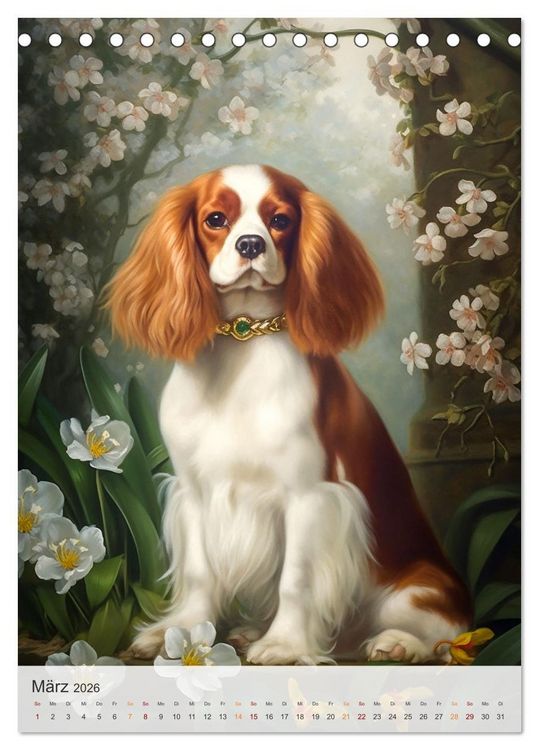 Produktbild: Cavalier King Charles Spaniel (Tischkalender 2026 DIN A5 hoch), CALVENDO Monatskalender