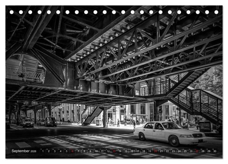 Produktbild: CHICAGO Monochrom (Tischkalender 2026 DIN A5 quer), CALVENDO Monatskalender