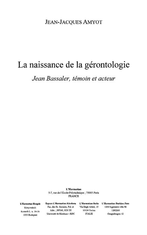 Produktbild: La naissance de la gerontologie