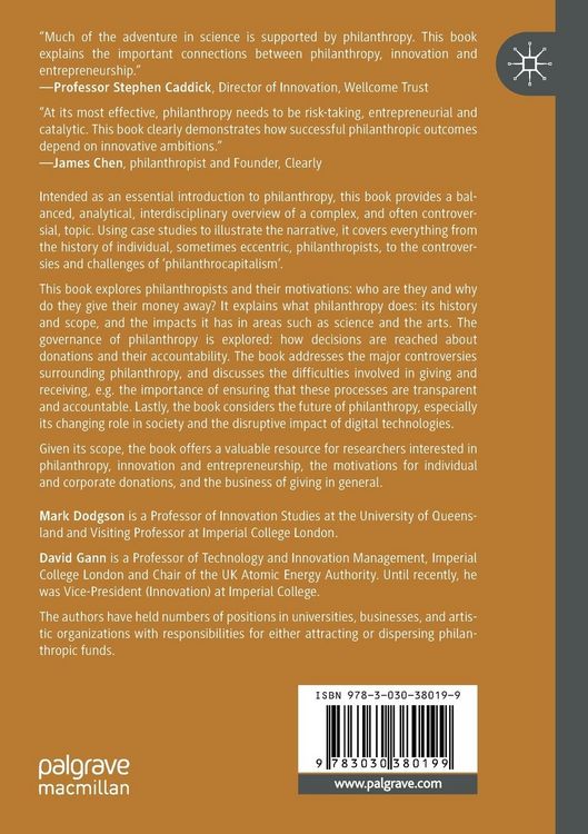 Produktbild: Philanthropy, Innovation and Entrepreneurship