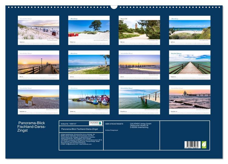 Produktbild: Panorama-Blick Fischland-Darss-Zingst (Wandkalender 2026 DIN A2 quer), CALVENDO Monatskalender