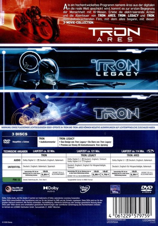 Produktbild: TRON - 3-Movie-Collection [3 DVDs]
