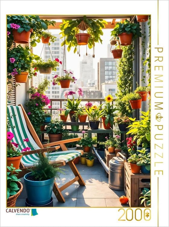 Produktbild: CALVENDO Puzzle Sommer auf dem Balkon | 2000 Teile Lege-Gr&ouml;&szlig;e 90x67cm Foto-Puzzle f&uuml;r gl&uuml;ckliche Stunden