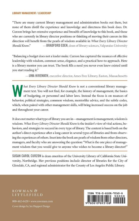 Produktbild: What Every Library Director Should Know