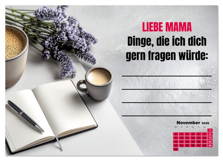 Produktbild: Kalender f&uuml;r Mamas - Was ich dir sagen will (Wandkalender 2026 DIN A3 quer), CALVENDO Monatskalender
