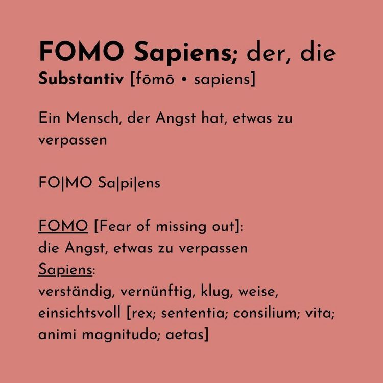 Produktbild: FOMO Sapiens - Verpassen wir die heile Welt?