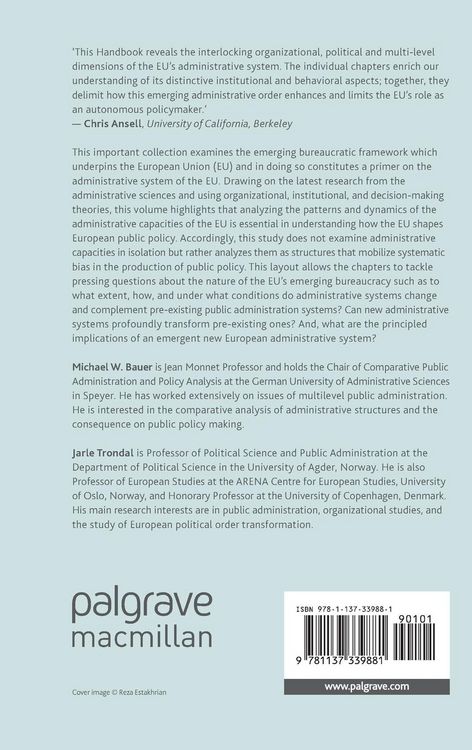 Produktbild: The Palgrave Handbook of the European Administrative System