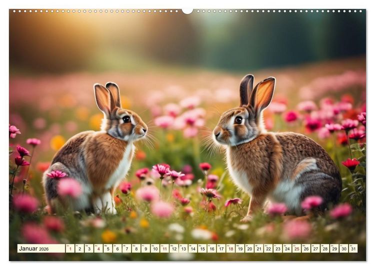 Produktbild: M&uuml;mmelm&auml;nner - Goldige Kaninchen (Wandkalender 2026 DIN A2 quer), CALVENDO Monatskalender