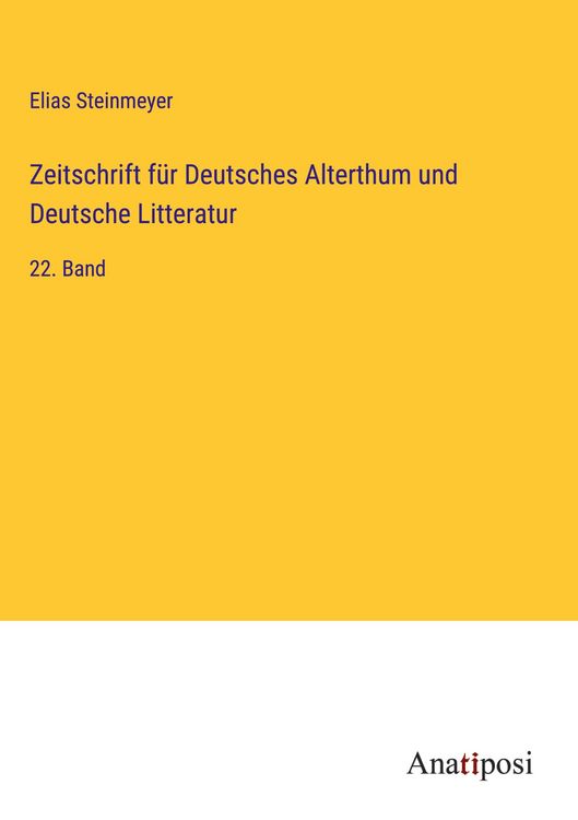Produktbild: Zeitschrift f&uuml;r Deutsches Alterthum und Deutsche Litteratur