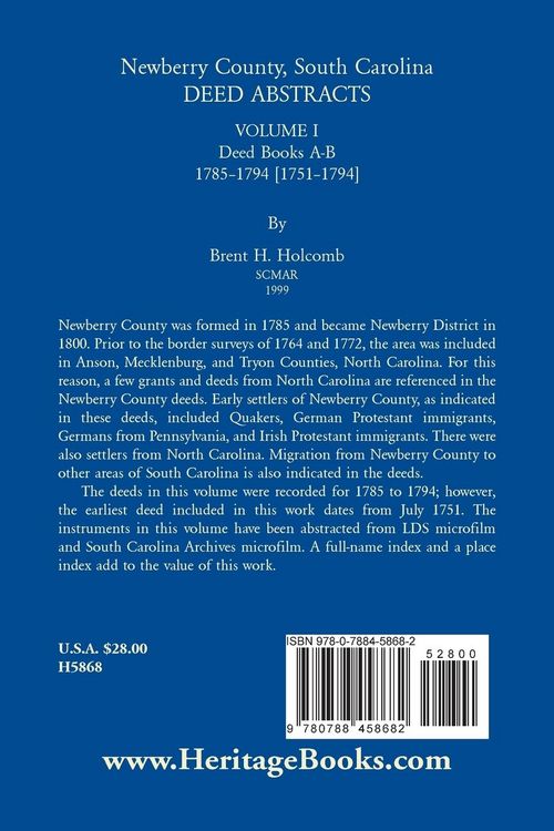 Produktbild: Newberry, County, South Carolina Deed Abstracts, Volume I