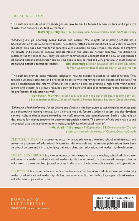 Produktbild: Enhancing a High-Performing School Culture and Climate