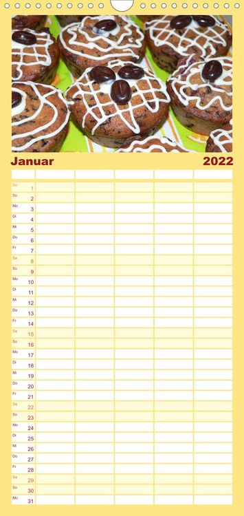 Produktbild: Familienplaner S&uuml;&szlig;es aus der Vollwert-Backstube (Wandkalender 2022 , 21 cm x 45 cm, hoch)