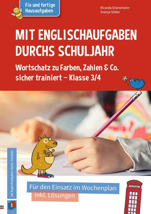 Produktbild: Mit Englischaufgaben durchs Schuljahr &ndash; Wortschatz zu Farben, Zahlen & Co. sicher trainiert &ndash; Klasse 3/4