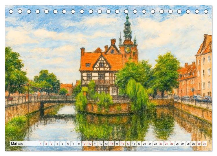 Produktbild: Danzig entdecken - Sehensw&uuml;rdigkeiten der polnischen Hansestadt (Tischkalender 2026 DIN A5 quer), CALVENDO Monatskalender