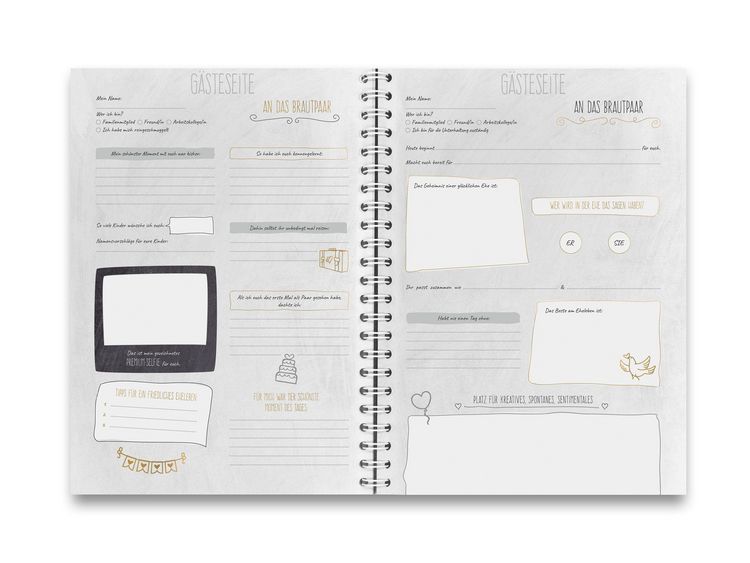 Produktbild: Familiawedding black-Doodle- Design XXL G&auml;stebuch zur Hochzeit