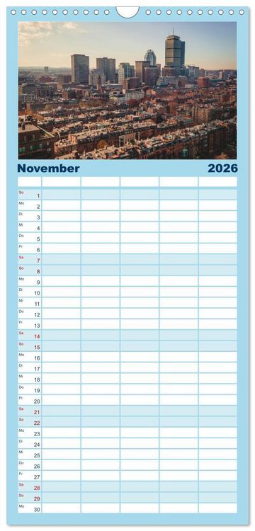 Produktbild: Familienplaner 2026 - Boston - The Hub of the Universe mit 5 Spalten (Wandkalender, 21 x 45 cm) CALVENDO
