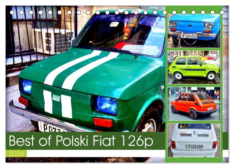 Produktbild: Best of Polski Fiat 126p (Tischkalender 2026 DIN A5 quer), CALVENDO Monatskalender