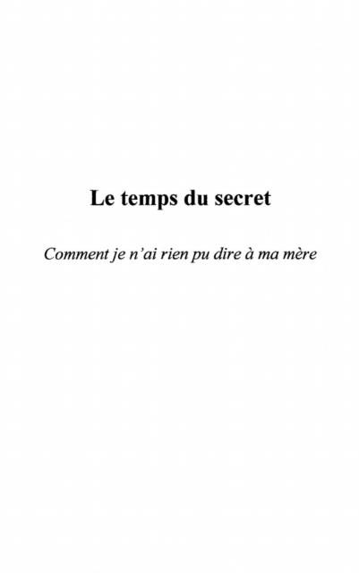 Produktbild: Temps du secret le