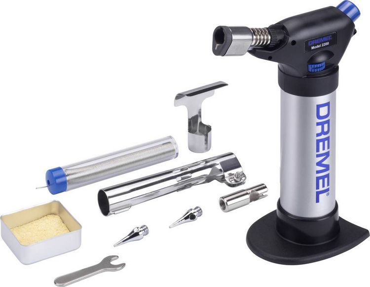 Produktbild: Dremel 2200-5 Versaflame Gasl&ouml;t-Set Hei&szlig;gasd&uuml;se, L&ouml;tspitze 550 - 1200 &deg;C inkl. Piezoz&uuml;nder