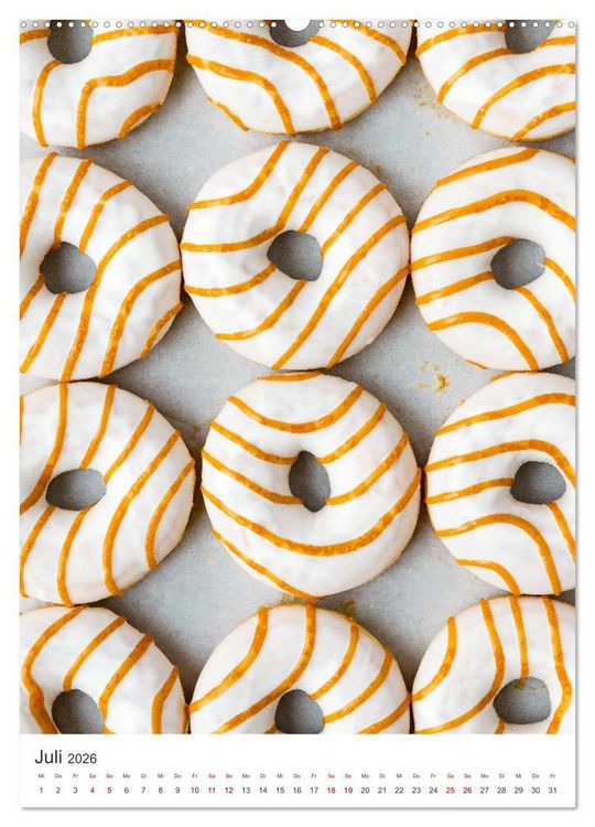 Produktbild: Donuts - Die runden Gaumenfreuden. (Wandkalender 2026 DIN A2 hoch), CALVENDO Monatskalender