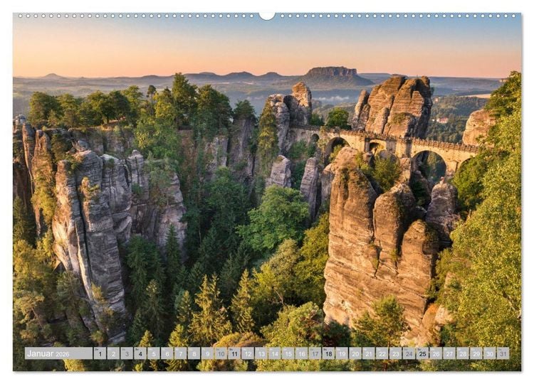 Produktbild: S&Auml;CHSISCHE SCHWEIZ - M&auml;rchenland an der Elbe (Wandkalender 2026 DIN A2 quer), CALVENDO Monatskalender