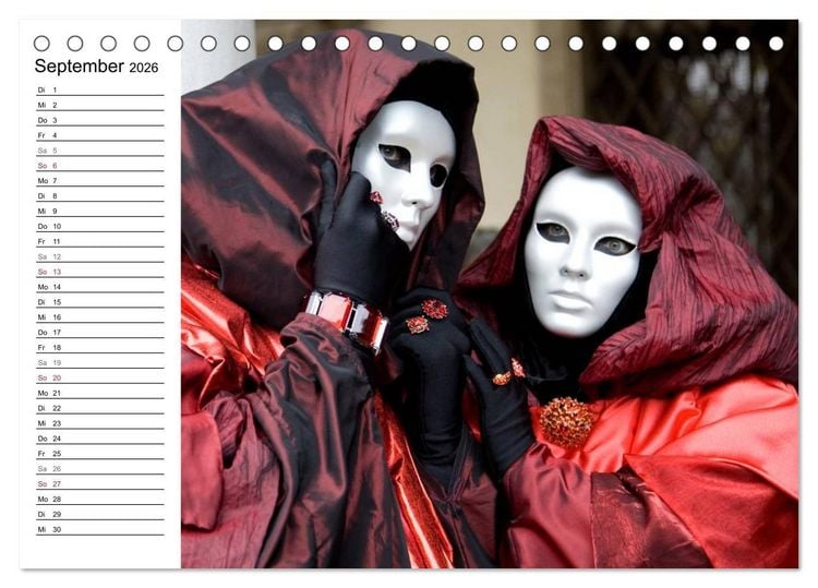 Produktbild: Carnevale di Venezia 2026 (Tischkalender 2026 DIN A5 quer), CALVENDO Monatskalender