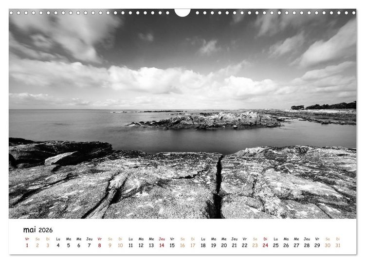 Produktbild: Terres de contraste &ndash; Une ann&eacute;e en monochrome (Calendrier mural 2026 DIN A3 vertical), CALVENDO calendrier mensuel