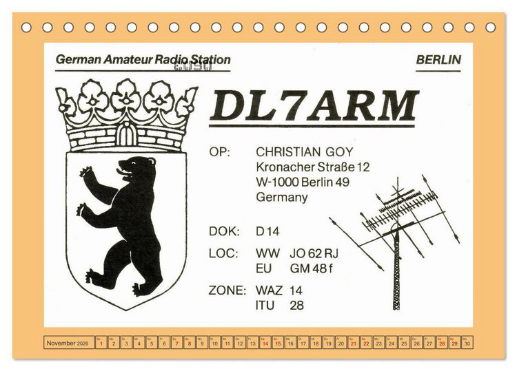 Produktbild: Amateurfunk in West-Berlin (Tischkalender 2026 DIN A5 quer), CALVENDO Monatskalender