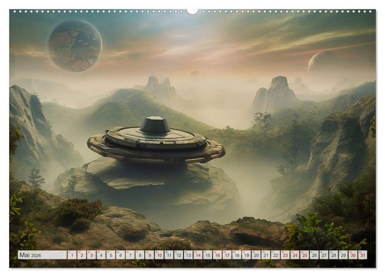 Produktbild: Extraterrestrisch - Auf fremden Planeten (hochwertiger Premium Wandkalender 2026 DIN A2 quer), Kunstdruck in Hochglanz