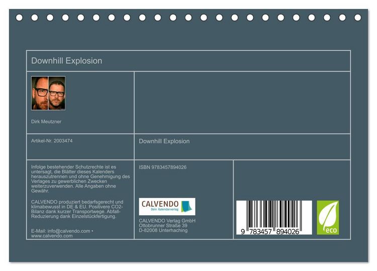 Produktbild: Downhill Explosion (Tischkalender 2026 DIN A5 quer), CALVENDO Monatskalender