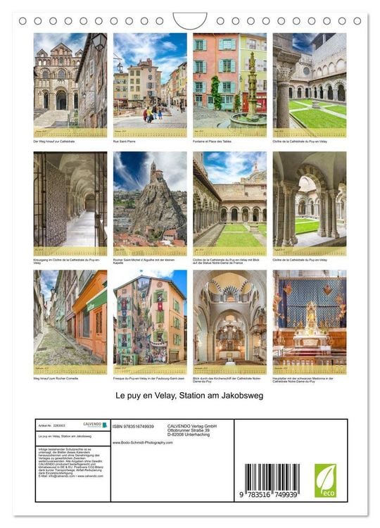 Produktbild: Le puy en Velay, Station am Jakobsweg (Wandkalender 2027 DIN A4 hoch), CALVENDO Monatskalender