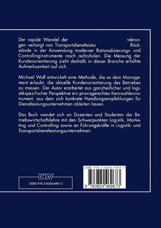 Produktbild: Kundenorientierung von Transportdienstleistern