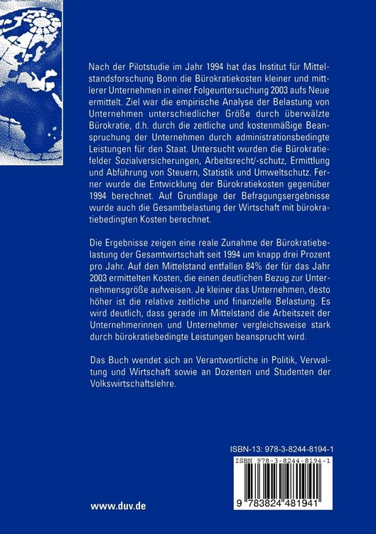 Produktbild: B&uuml;rokratiekosten kleiner und mittlerer Unternehmen
