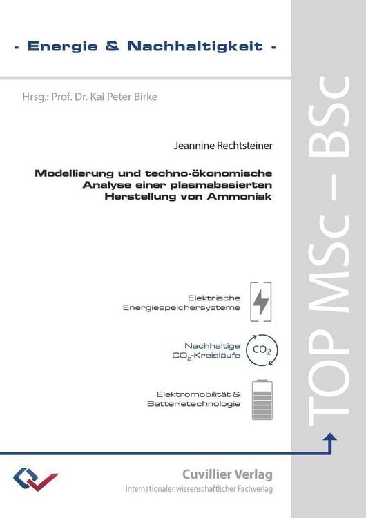 Produktbild: Modellierung und techno-&ouml;konomische Analyse einer plasmabasierten Herstellung von Ammoniak