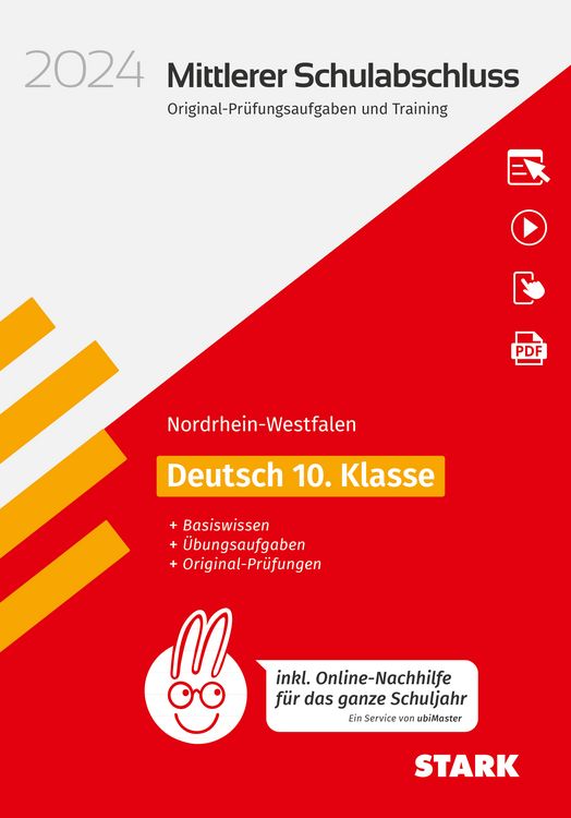 Produktbild: STARK Original-Pr&uuml;fungen und Training - Mittlerer Schulabschluss 2024 - Deutsch - NRW - inkl. Online-Nachhilfe