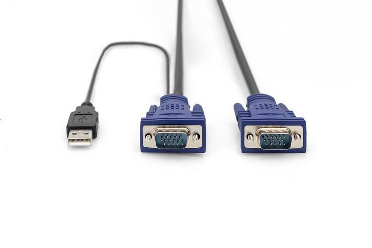Produktbild: Digitus KVM Adapterkabel [1x USB-A, VGA - 1x VGA] 1.80 m Schwarz