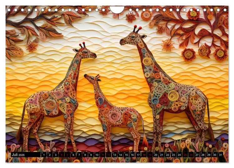 Produktbild: Quilling Inspirationen (Wandkalender 2026 DIN A4 quer), CALVENDO Monatskalender