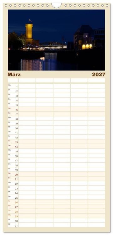 Produktbild: Familienplaner 2027 - K&ouml;ln bei Nacht mit 5 Spalten (Wandkalender, 21 x 45 cm) CALVENDO