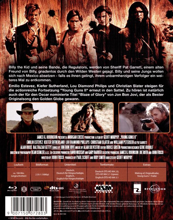 Produktbild: Young Guns 2 - Blaze of Glory - Steelbook - Limitierte Edition