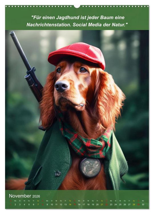 Produktbild: Lustige Jagdhunde mit J&auml;gerlatein (hochwertiger Premium Wandkalender 2026 DIN A2 hoch), Kunstdruck in Hochglanz