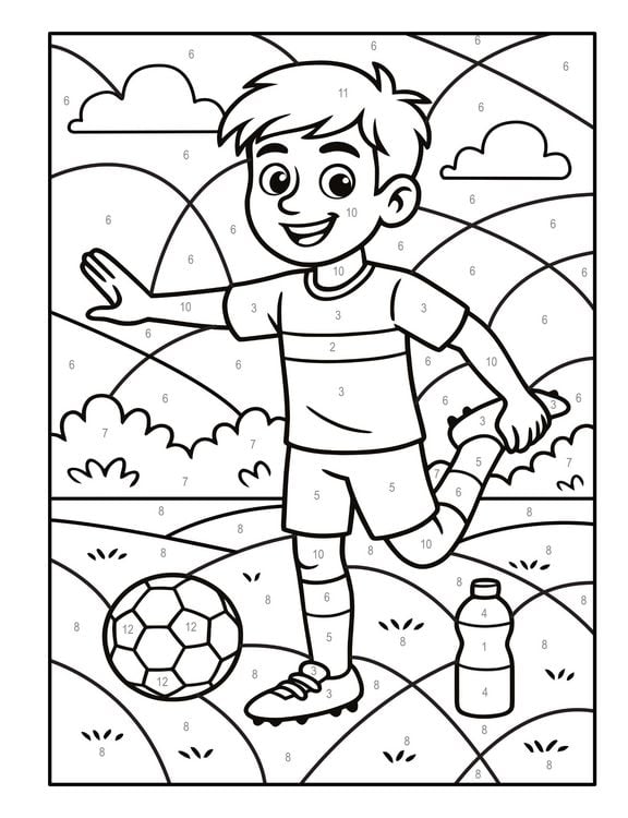 Produktbild: Malen nach Zahlen Fu&szlig;ball Malbuch f&uuml;r Kinder ab 5&ndash;7 Jahren