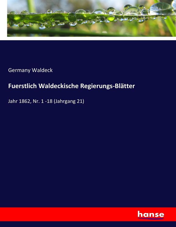Produktbild: Fuerstlich Waldeckische Regierungs-Bl&auml;tter