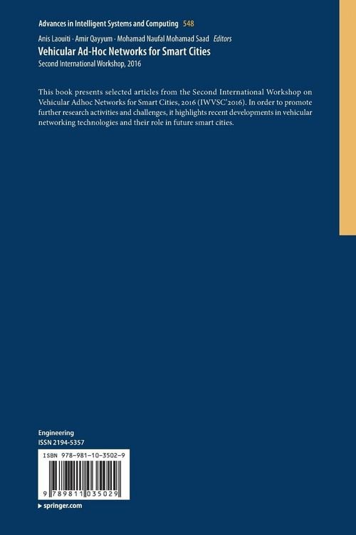 Produktbild: Vehicular Ad-Hoc Networks for Smart Cities