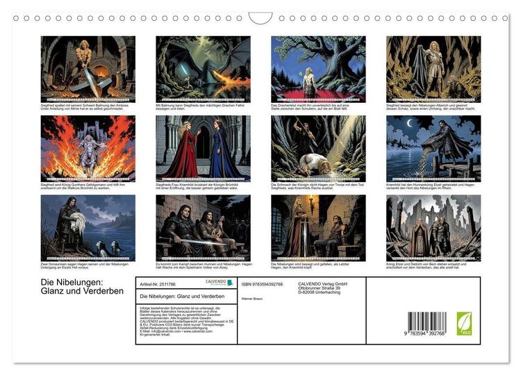 Produktbild: Die Nibelungen: Glanz und Verderben (Wandkalender 2027 DIN A3 quer), CALVENDO Monatskalender