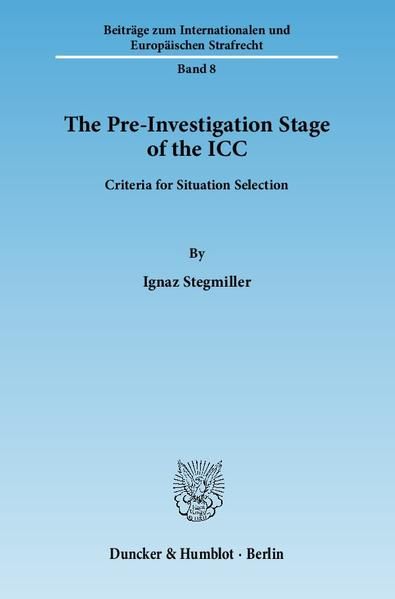 Produktbild: The Pre-Investigation Stage of the ICC.