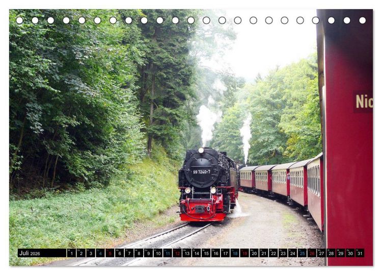 Produktbild: Dampf am Brocken - Die Harzquerbahn (Tischkalender 2026 DIN A5 quer), CALVENDO Monatskalender