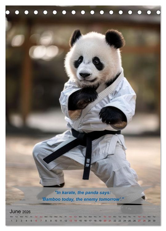 Produktbild: Great fun with animal karate fighters (Desk Calendar 2026 DIN A5 portrait), CALVENDO 12 Month DeskCalendar