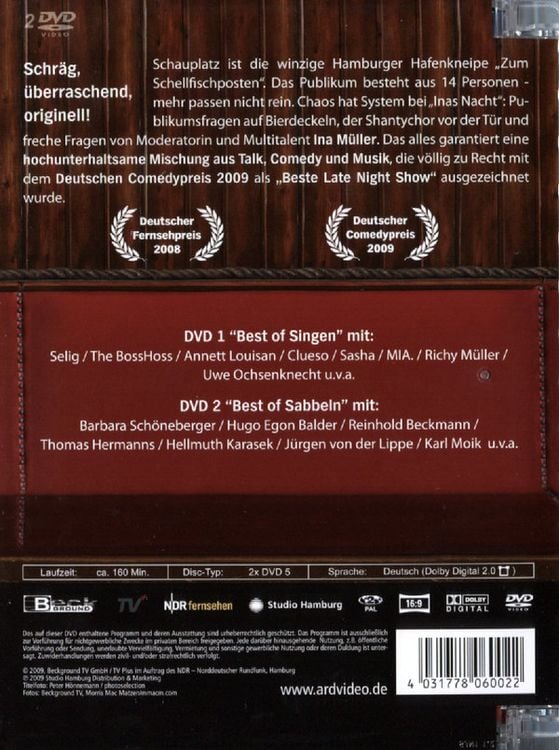 Produktbild: Inas Nacht - Best of Singen & Best of Sabbeln [2 DVDs]