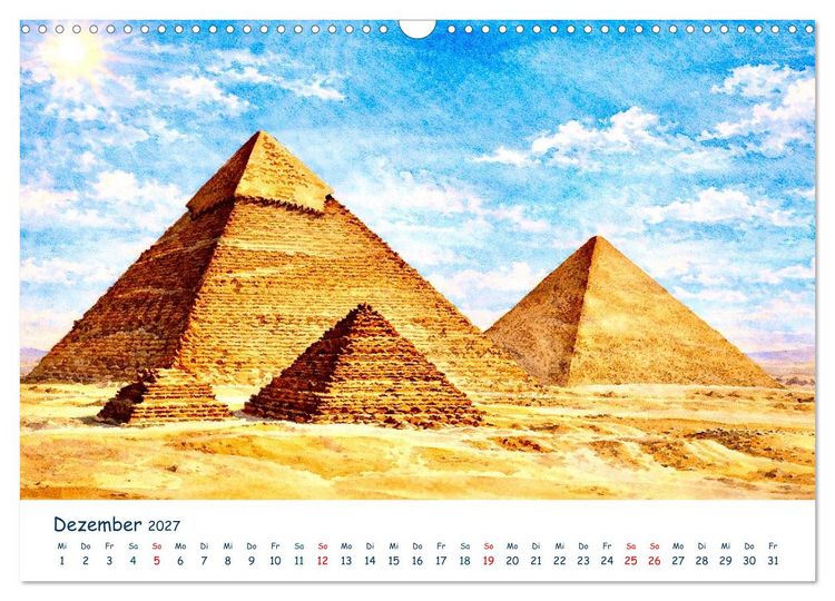 Produktbild: Reisetr&auml;ume Traumreisen. Die sch&ouml;nsten Reiseziele der Welt in Watercolor (Wandkalender 2027 DIN A3 quer), CALVENDO Monatskalender