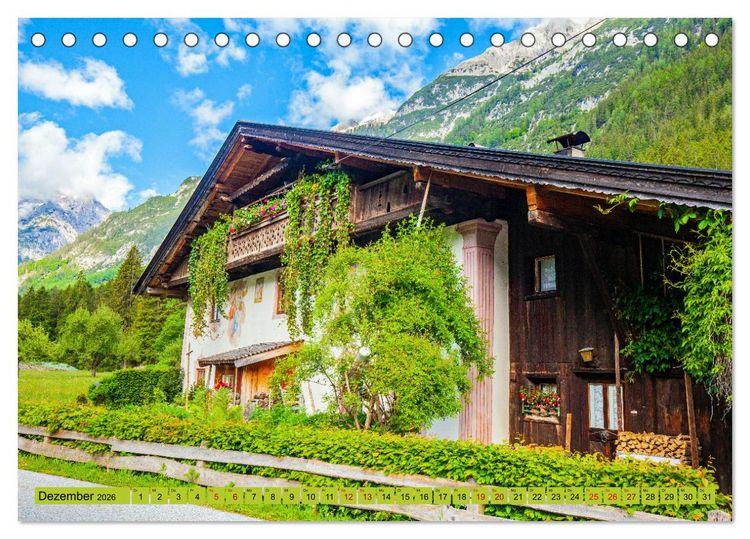 Produktbild: Historische Bauernh&auml;user im Tiroler Leutaschtal (Tischkalender 2026 DIN A5 quer), CALVENDO Monatskalender